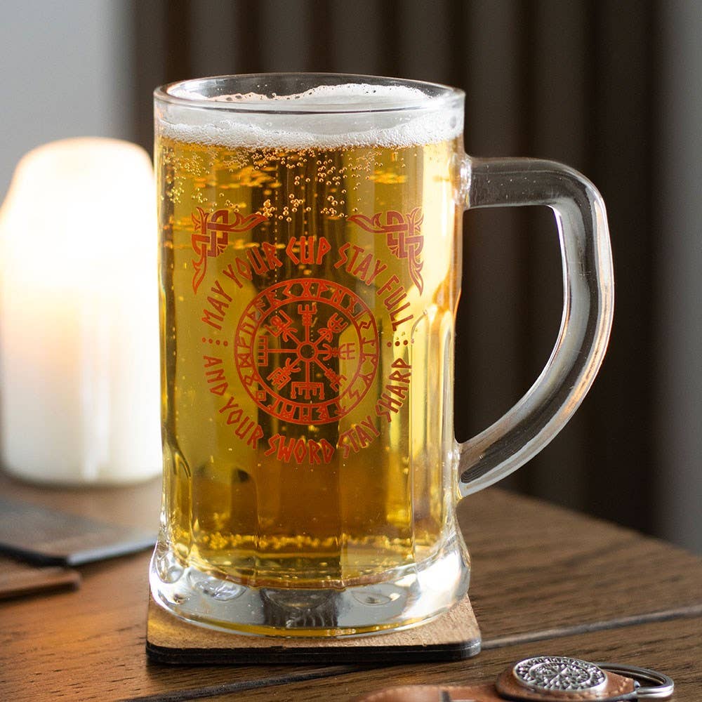 Vegvísir-oluttuoppi ja lasinalunen, 500 ml