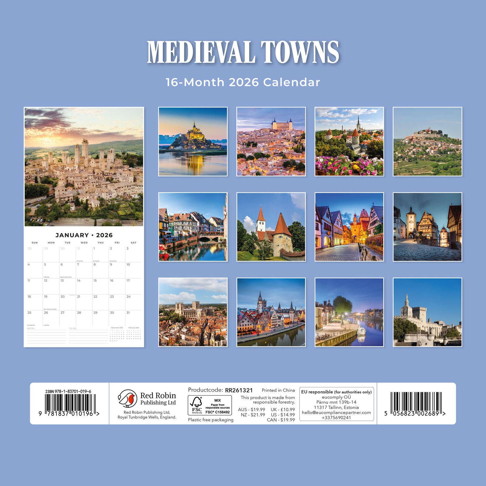 Medieval Towns 2026 - Seinäkalenteri