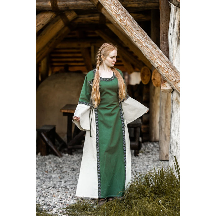 Angie-päällysmekko, koristeellinen puuvillamekko, vihreä