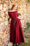 Melisande-päällysmekko, lyhythihainen puuvillamekko, punainen