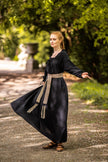 Eleena-kangasvyö, kuvioitu puuvillavyö, luonnonvalkoinen